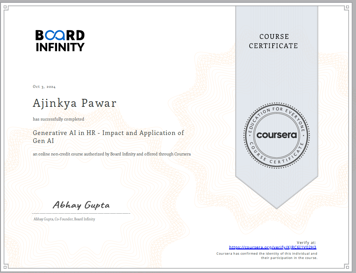 Gen AI in HR Certificate
